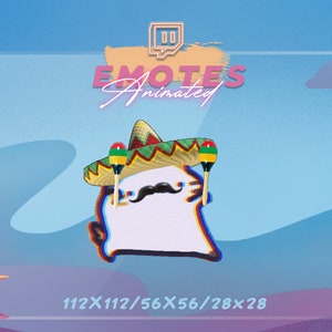 Twitch-emote - Meme Cat | Dansende kat | Mexicaanse Spaanse kat Tiktok Meme | Kawaii