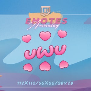 Animiertes UWU Emote - UWU | Pink uwu GIF, Herz Emote, süßes Emote für Discord und Twitch Streamer