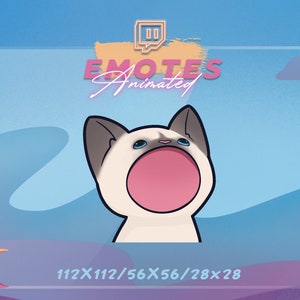 Animated Twitch Emote - Siamese Cat | Pop Cat GIF | Bop Cat emote | Kawaii Emote