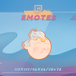 Einhorn Twitch Emote: Chibi Baby Design (Digitaler Download)