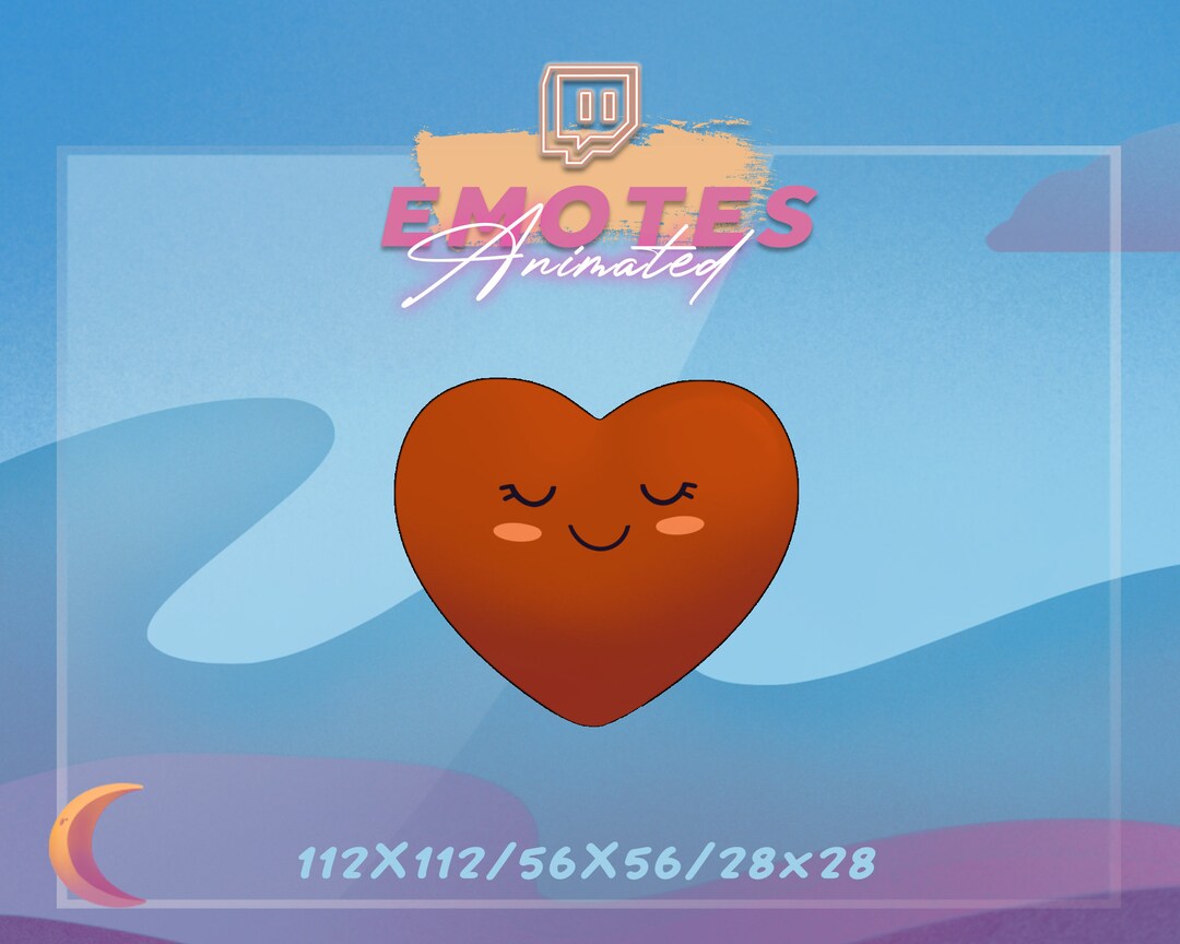 Animated ORANGE Heart Beating Heart Emote Love Emote, Valentines Emote