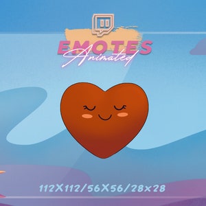 Animated ORANGE Heart - Beating Heart Emote| Love Emote, Valentines Emote, Smiling Heart Emote for Twitch, Discord, Mixer and more