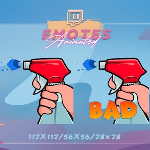 Emote animata per Twitch con flacone spray: divertente spray cattivo (download digitale)