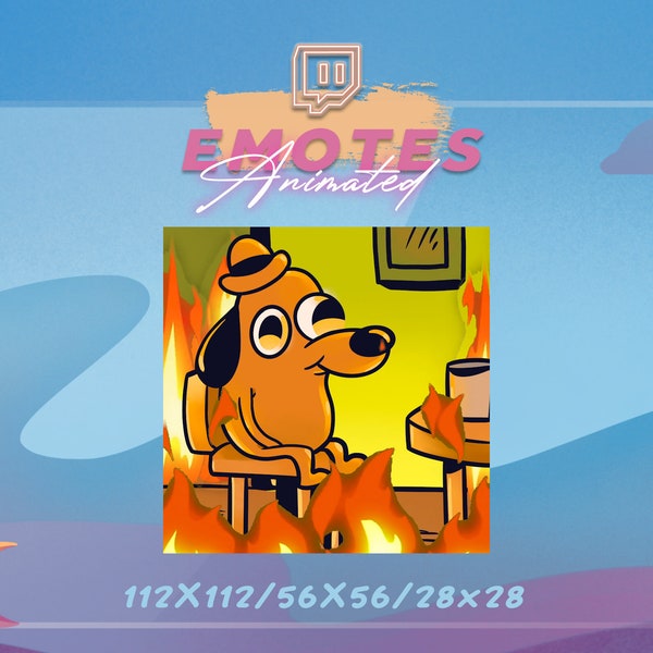 This is fine -  Meme Emote | Stream Emote | Meme Emote | Kawaii GIF