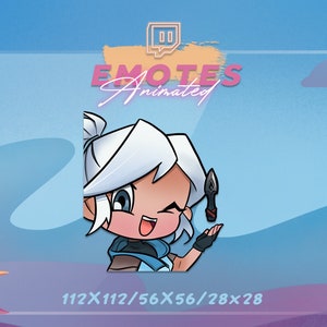 Animated JETT Emote - Valorant emote |  Chibi Emote | | Anime | Twitch, Discord and Streaming