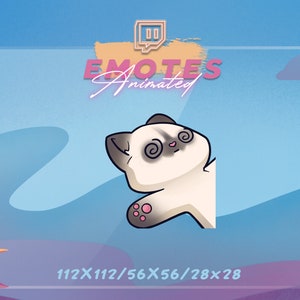 Animated Cat Emote - Siamese Cat | Ded GIF | Chibi emote | Knocked Out Emote