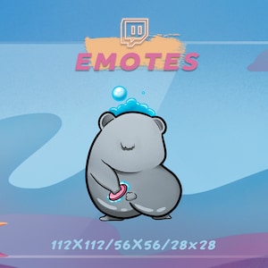 Booty Hamster - Twitch Emote | Kawaii Hamster | Showering Emote | Custom Emote