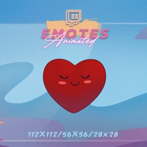 Animated Red Heart Emote: Twitch, Discord, Mixer (Digital Download)