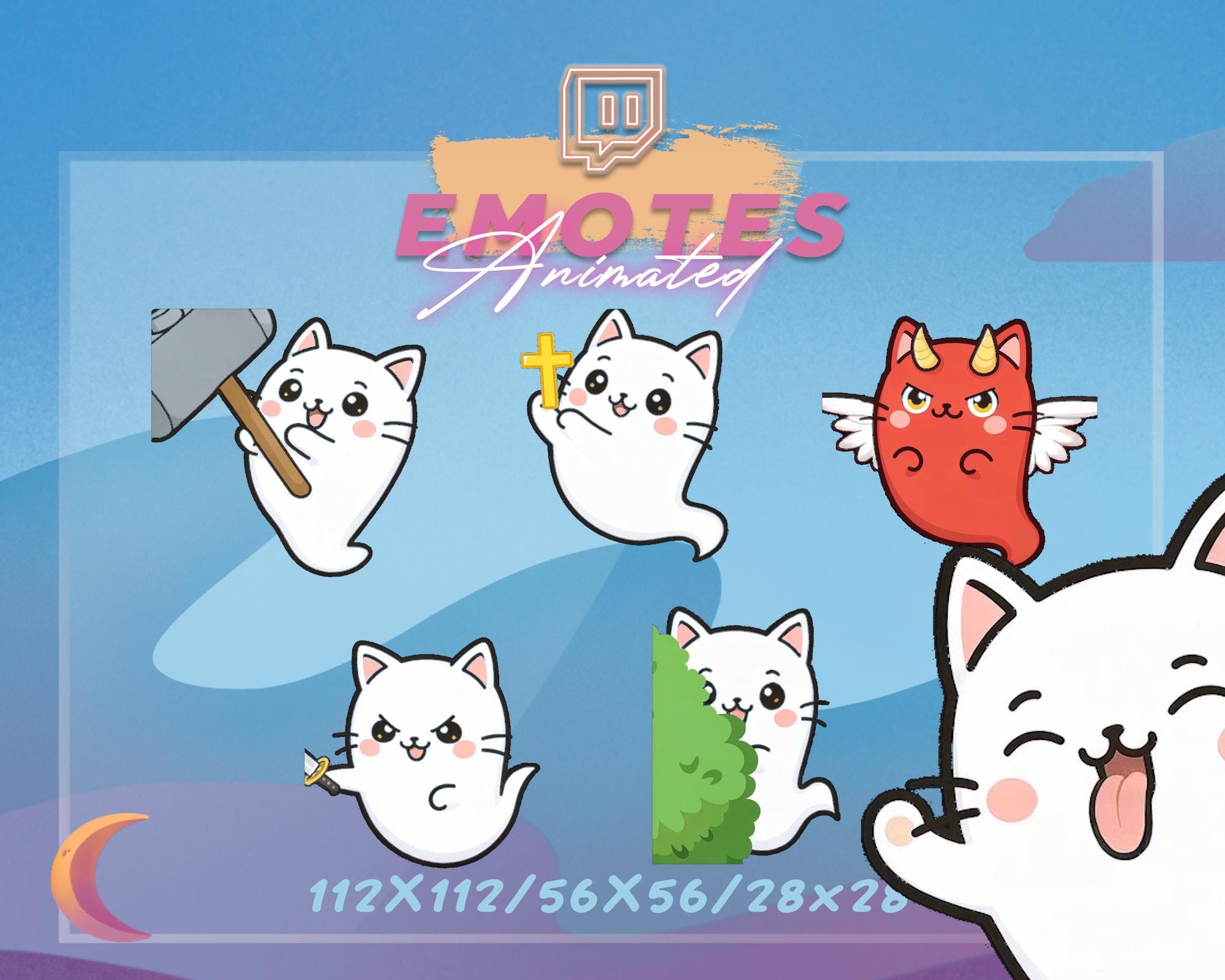 Gif de gato malvado - Etsy México, image size:2000x1600