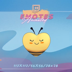 Animated BEE Heart - Beating Heart Emote| Love Emote, Valentines Emote, Smiling Heart Emote for Twitch, Discord, Mixer and more