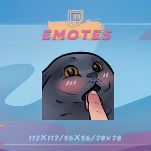 Gato con el dedo en la boca - Twitch Emote / Discord emote / twitch emote anime / Meme emote