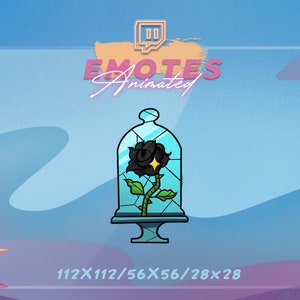 Animated Black Rose Emote - Twitch Emote | Discord emote | Valentine&#39;s Day | custom emotes