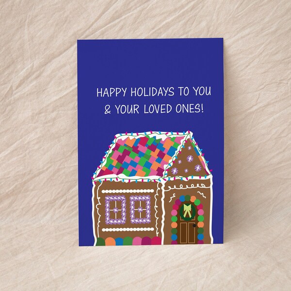 Gingerbread House Holiday Card, Artful Expression of Season's Greetings, Spread Joy Goodwill, Memorable Holiday Gift