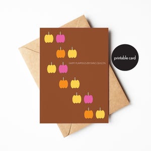 Citrouille épicée, Imprimable, Carte de voeux vierge, Météo pull, Ambiance automnale, Chute de feuilles, Cadeau pour un ami, Juste parce que