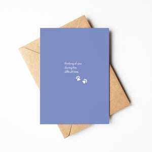 Carte de voeux, Deuil d'un animal de compagnie, Chat de condoléances, Sympathie pour chien, Désolé pour votre perte, Chagrin