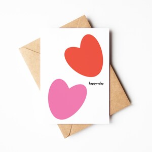 Carte de voeux, cadeau de Saint-Valentin heureuse, cadeau unique pour elle, souvenir de coeurs roses et rouges, note d'amour romantique