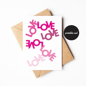 Imprimable, carte de voeux, cadeau de Saint-Valentin heureux, souvenir bien pensé pour elle, note d'anniversaire romantique, souvenir d'une histoire d'amour festive