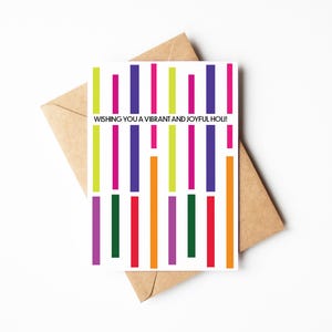 Holi Grußkarte, Festival der Farben, indische Feier, buntes, lebendiges Geschenk, Geschenk für Geliebte