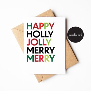 Druckbare, Grußkarte, frohe Feiertage, festliche digitaler Download, perfektes Geschenk für Freunde, frohe Weihnachten, handgemacht