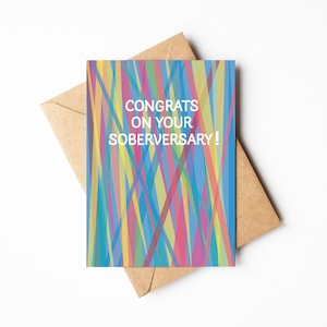 Carte de voeux, cadeau d'anniversaire sobre, aide au rétablissement, cadeau pour un ami ou un être cher, souvenir AA