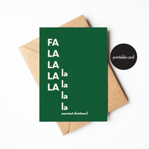 Imprimable, Joyeux Noël, Carte de voeux, Design Fa La La, Surprise de dernière minute pour les fêtes, Cadeau pour un ami, Ambiance festive