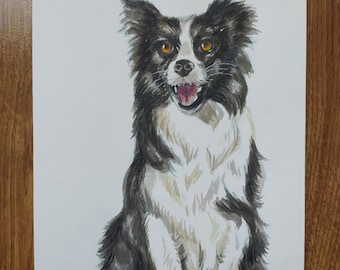 Border Collie Realistic Watercolor Ready for shipping