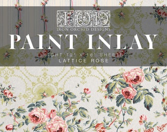 A New IOD Paint Inlay Lattice Rose Iron Orchid Designs