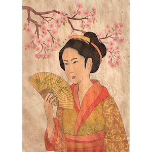 Geisha  A3 Size- Mint by Michelle Decoupage Paper - Furniture Decoupage Paper