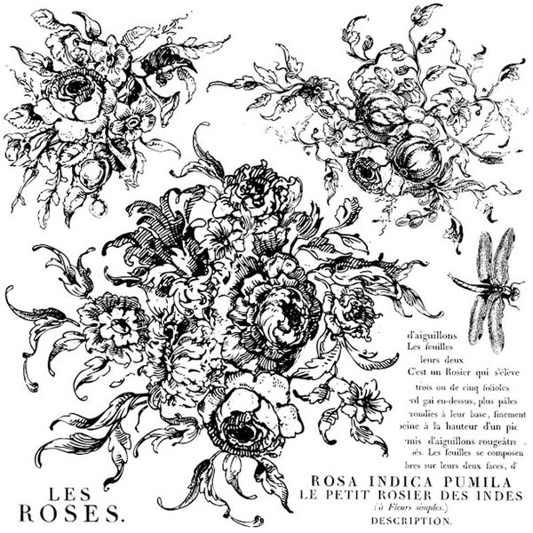 IOD Stamp Rose Toile Iron Orchid Designs Decor Stamp