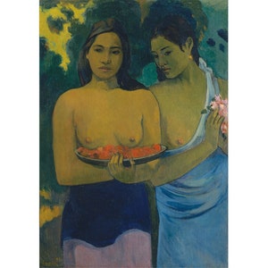 Deux femmes tahitiennes format A1 (retraité) - Papier de découpage neuf par Michelle - Papier de découpage pour meubles