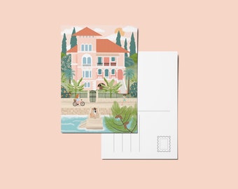 MALI LOSINJ Croatia Postcard, Travel Card, A6 Postcard, A6 Mini print Card, Illustrated postcard