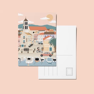 VODICE Croatia Postcard, Travel Card, A6 Postcard, A6 Mini print Card, Illustrated postcard