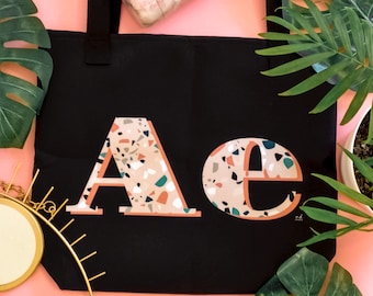 Terrazzo Dalmatian Phrase Tote bag | Tote Bag | Travel Summer Tote | Women Beach Tote Bag