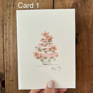 Cartes de mariage aquarelles - Fait main