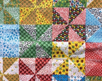1Yard Vintage African Fabric Calico Batik Cloth Flower Quilt Clothing Sewing DIY