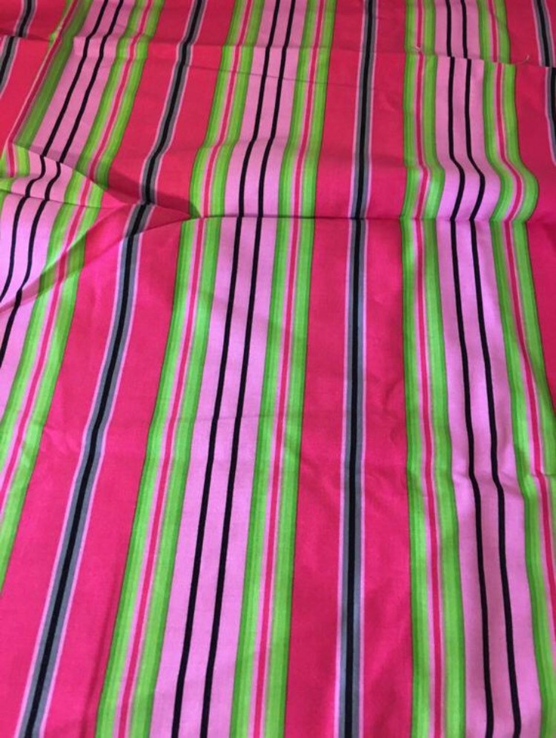 New Awning STRIPE Fabric Pink Green Lakehouse Quilting Sewing Etsy