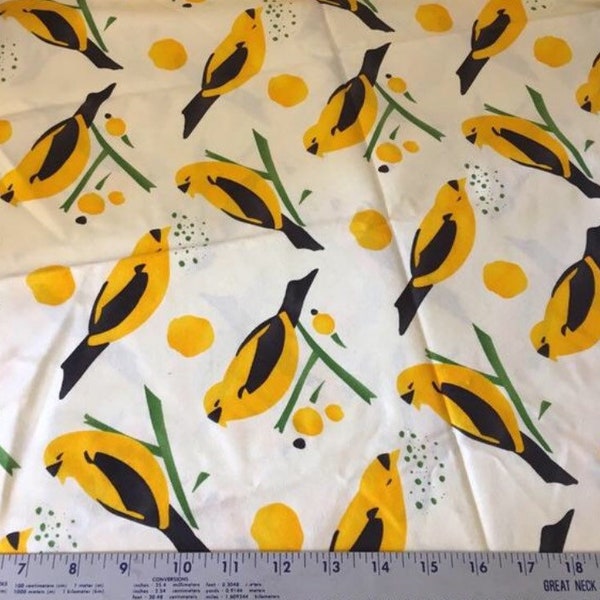 BIRD SEED Modern Bird Alexander Henry 2006 Yellow Black Bold Large Scale Sewing Fabric Cotton Quilting