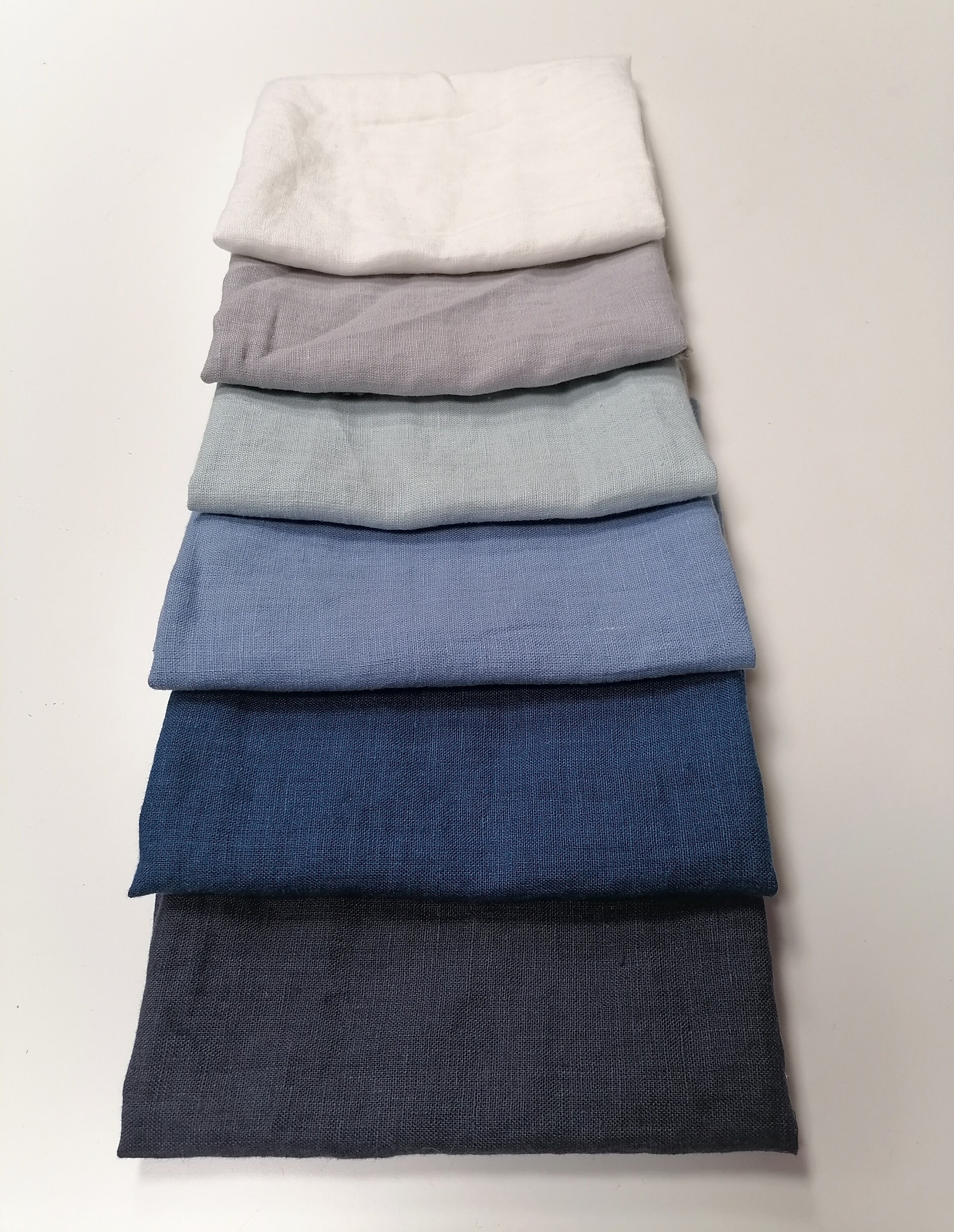 Steel blue linen fabric by the yard/meter. Stonewashed Etsy