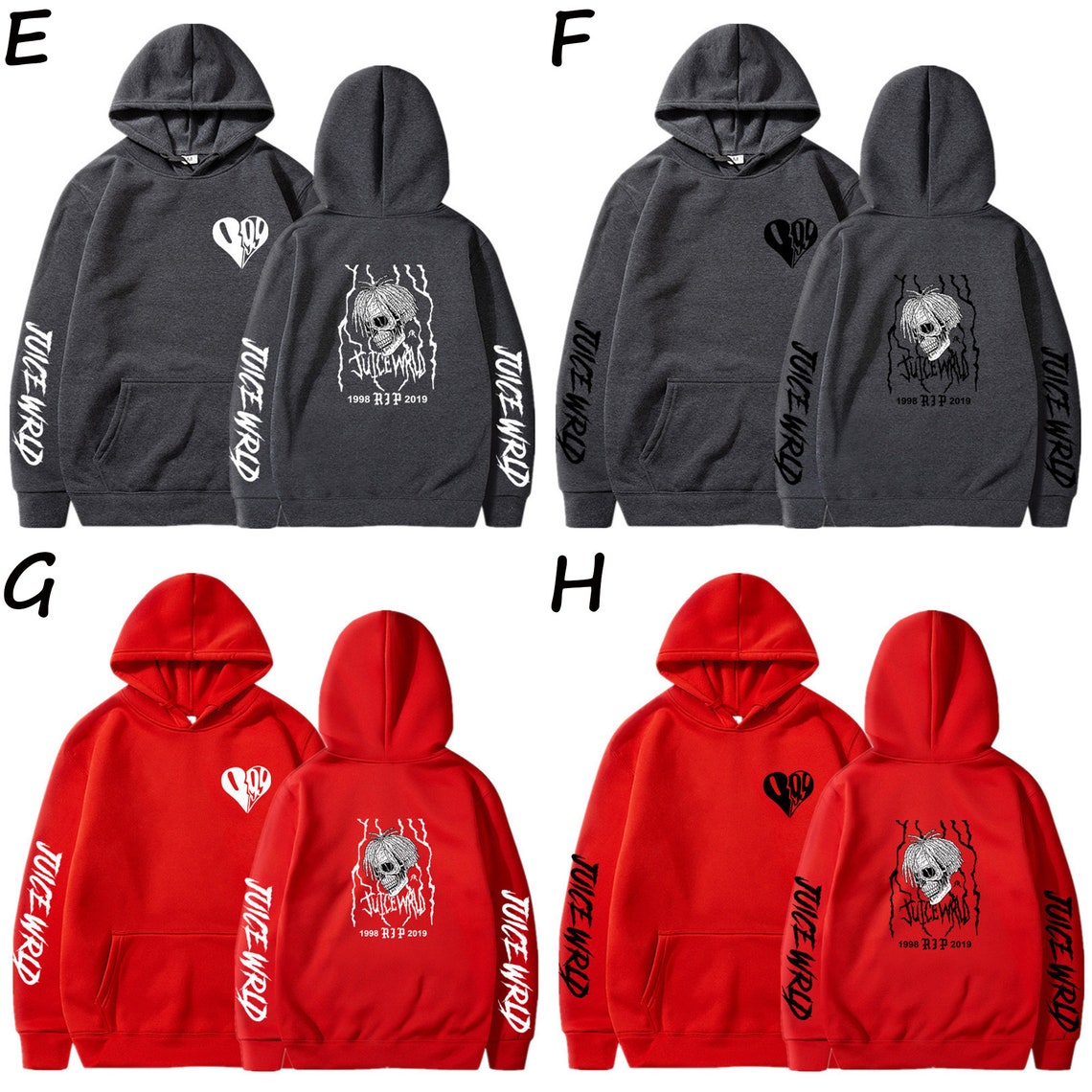 Juice Wrld Hoodies Sweatshirts Mannen Vrouwen Hip Hop Casual Etsy