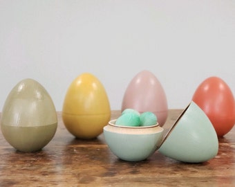11 Flocked Erzgebirge Easter eggs table decor Vintage hanging ornaments hollow chicken chick red yellow with rooster bunny ribbon decor