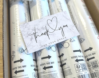 4 x Biodegradable Confetti Cannons, (20cm), white confetti, wedding cannon.