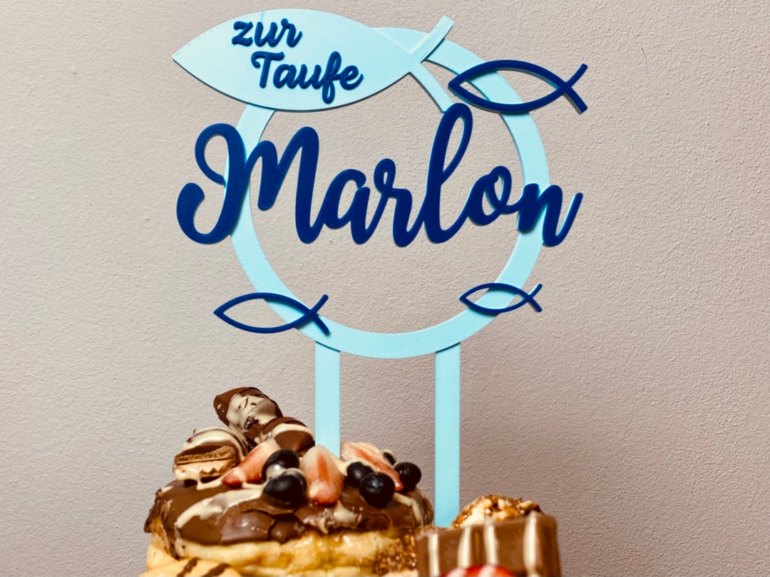 Cake Topper Taufe personalisiert, Geschenk Taufe, Konfirmation oder