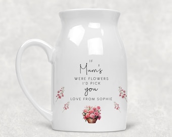 Vase personnalisé pour mamans, cadeaux pour la fête des mères, vase de fleurs, grand-mère, grand-mère, cadeaux d'anniversaire pour elle, vase floral, cadeaux personnalisés pour maman