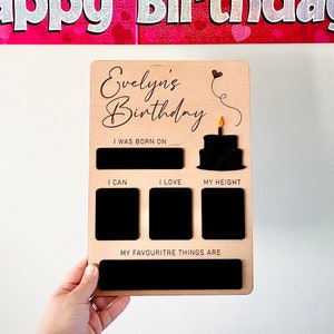 Signo de hito de cumpleaños personalizado, recuerdo del primer cumpleaños, hitos del niño pequeño, mi primer cumpleaños, para 1 año de edad, para niños, niñas