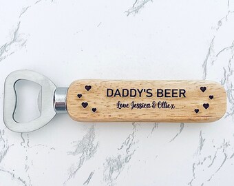 Uncle Grandad Fishing Fisherman Gift Ideas for Men Brother Dad Boyfriend Husband Son PERSONALISED Fishing Wooden Bottle Opener Gifts for Daddy Fishing Beer Bottle Opener Gifts for Him