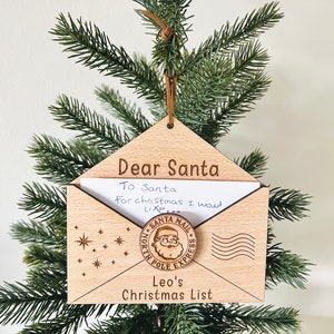 Personalisierte Weihnachtswunschliste, Kinderweihnachtsbrief an Weihnachtsmann, Weihnachtsmann, Kugel, hängende Verzierung, für Kinder, Weihnachtsgeschenk