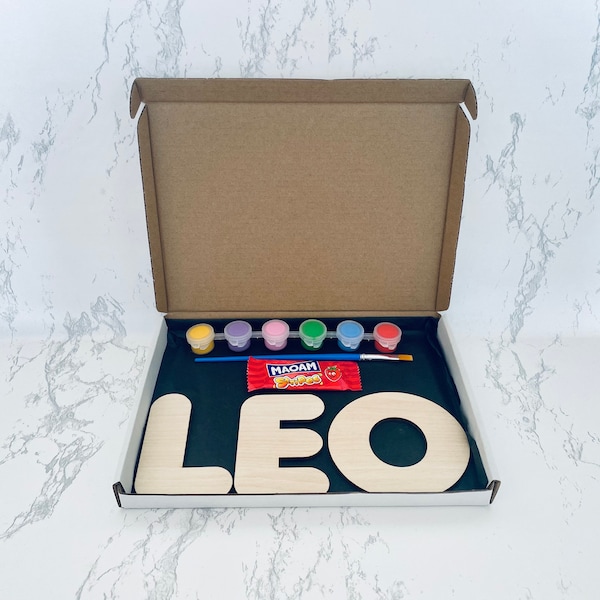 Kids Name Painting Activity Box, Paint Your Own Name, Personalised Wooden Kids Craft Box, Lockdown Activity, Kids Name, Kids Decoration