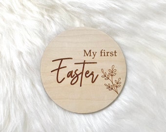 My First Easter Plaque, Wooden First Easter Disc, Personalised Baby Disc, Baby Milestone disc, Easter Gifts For Babies, Social Media Prop