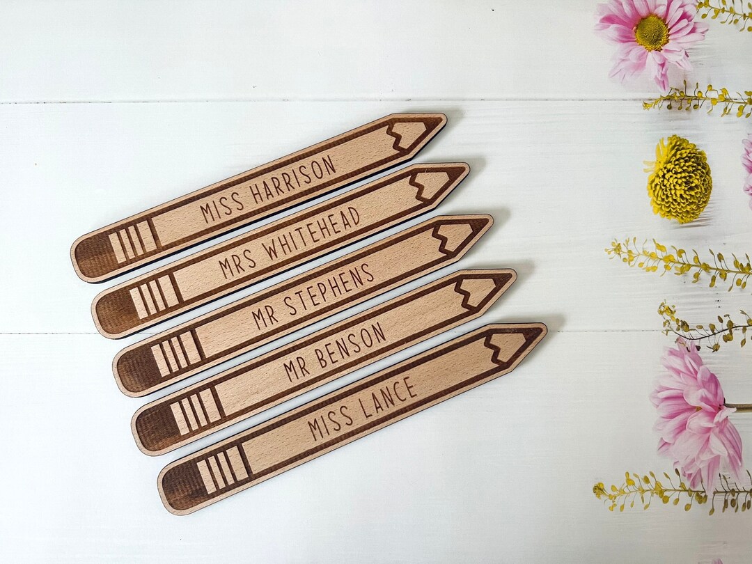 Personalised Teacher Bookmark Wooden Gift Personalized Present for Key ...