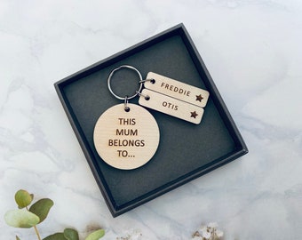 Personalised Mum Keyring, Mothers Day Gift For Mummy, New Mummy Gifts, Personalised Keyring, For Her, For Mom, This Mum Belongs To